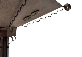 Art Deco Patinated Wrought Iron Floor Lamp, 1930s